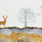 پوستر دیواری هنری گوزن و درخت کد 10011700