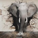 پوستر دیواری سه بعدی فیل کد 10016500