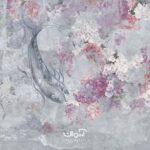 پوستر دیواری آبرنگی گل و ماهی کد 1718022