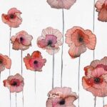 پوستر دیواری آبرنگی گل قرمز کد 1718021