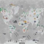 پوستر دیواری نقشه جهان بچگانه کد 10020400