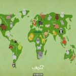 پوستر دیواری نقشه جهان بچگانه کد 10020500