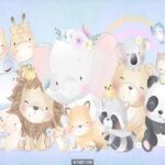 پوستر دیواری اتاق کودک طرح حیوانات کد 10021300