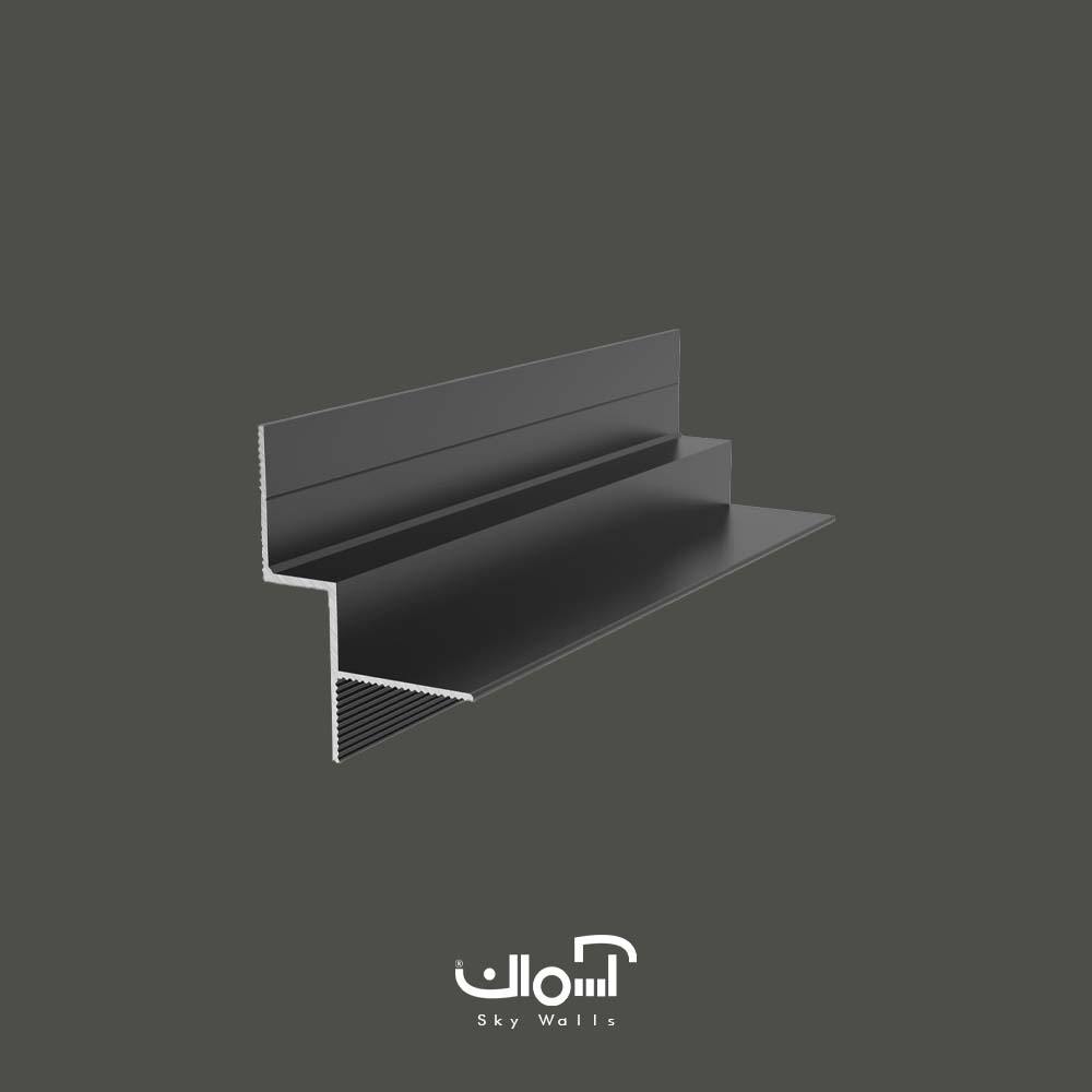 پروفیل چفت کناف شدو لاین 2 سانتی بدون نور کد TK02+ پروفیل چفت کناف برای ایجاد سایه در کنار دیوار بدون نور رنگ مشکی Knauf latch K02Plus SkywallsB1