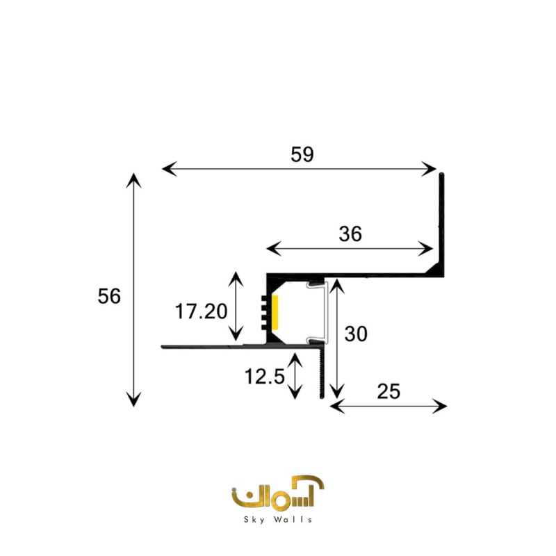 چفت کناف سقفی نوری با عرض 25 میل و عمق 30 - Image 3