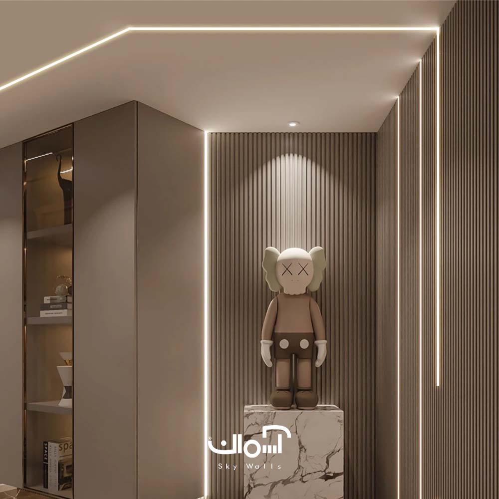 پروفیل لاین نوری توکار عرض 16 میل تک لاین 1 لاین نوری توکار آلومینیومی