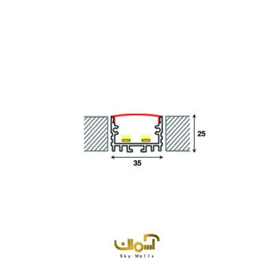 جزئیات فنی لاین نوری روکار 35 میل بدون لبه