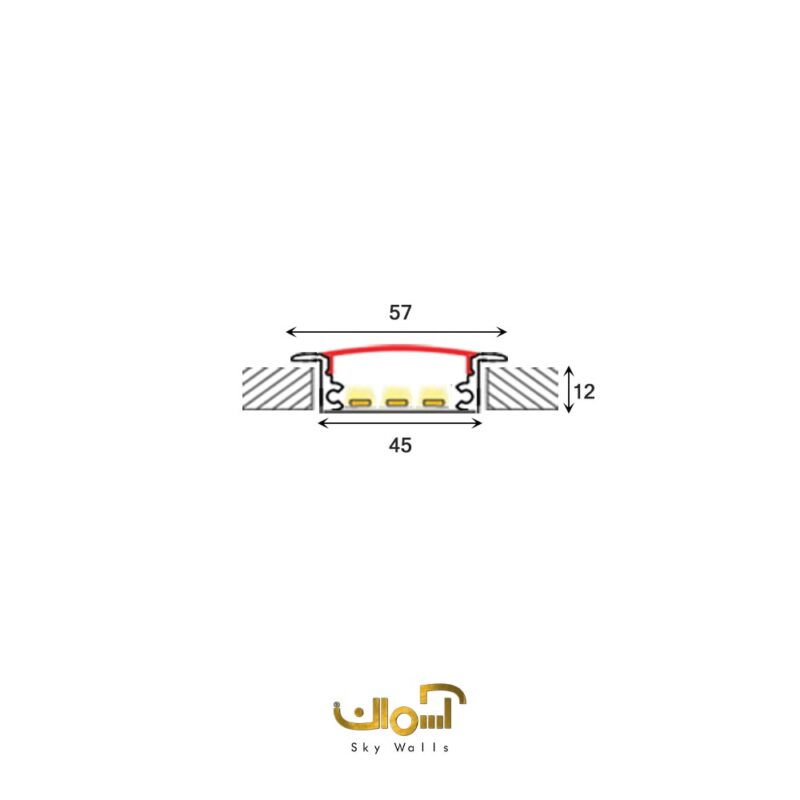 لاین نوری کناف توکار عرض 45 میل سه لاین - Image 2