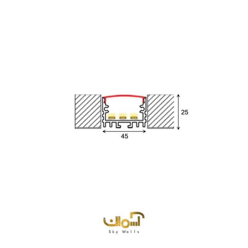 لاین نوری سقف روکار عرض 45 میل سه لاین - Image 2