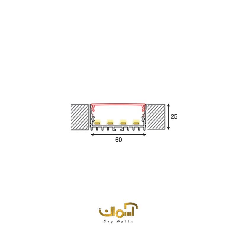 لاین نوری روکار عرض 60 میل چهار لاین - Image 2