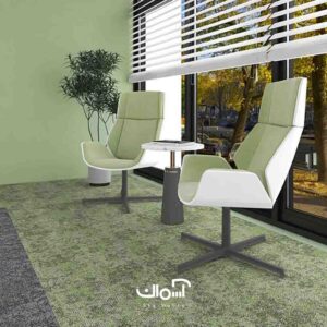 موکت اداری تایلی 25*100 سانتی سبز رنگ برای فضای اداری و تجاری