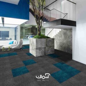 موکت تایل اداری VOGUE سری نیچر Atlantic-4401 2 موکت تایل اداری Vogue سری nature کد رنگ Atlantic با رنگ آبی تیره