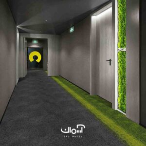 نمونه اجرایی از موکت تایل اداری برند Vogue از رنگ steam , moss
