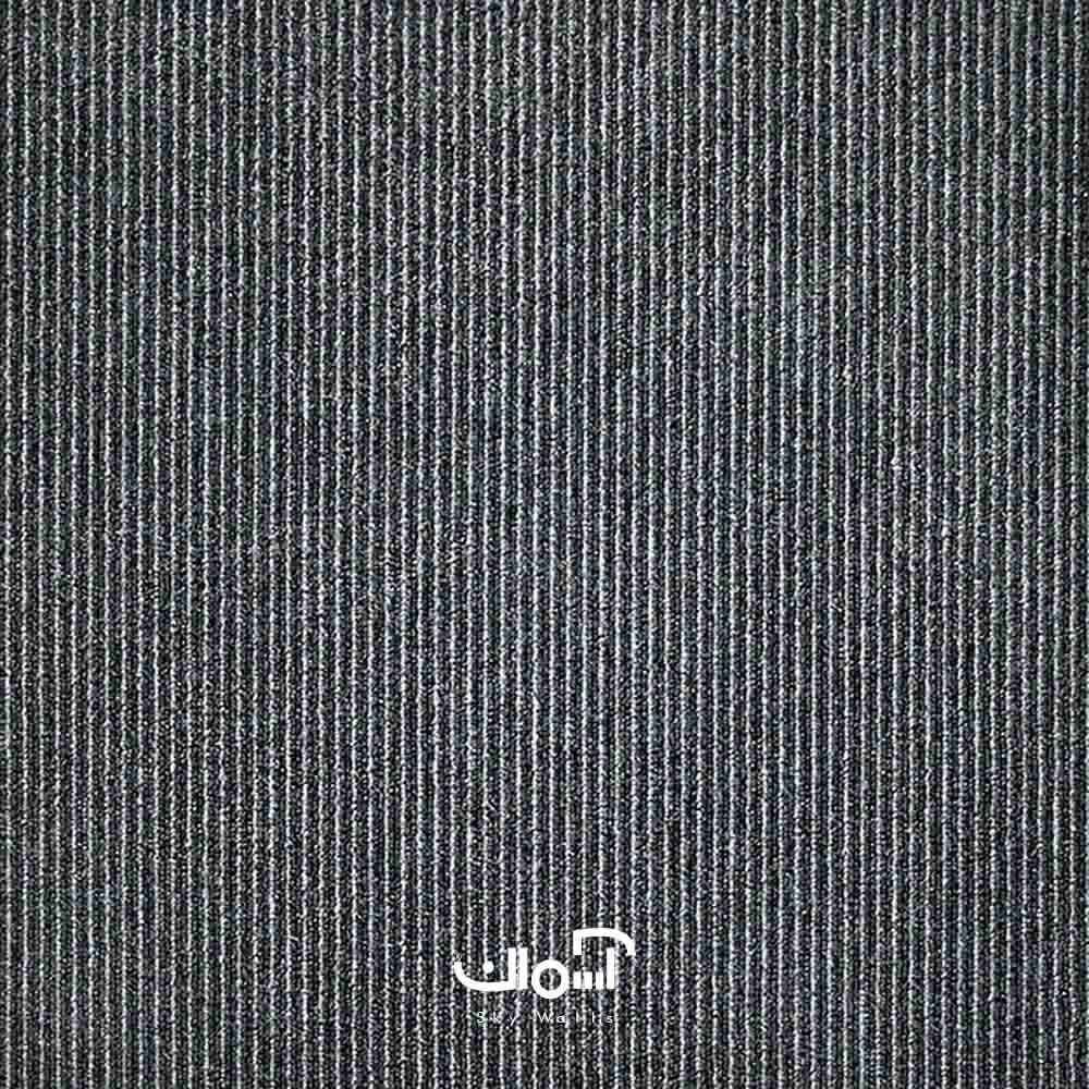 موکت تایل اداری طوسی خط دار موکت تایل اداری VOGUE سری Vista Line کد Charcoal 308 - Image 1