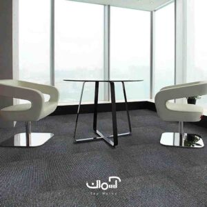موکت تایل اداری VOGUE سری Vista Line کد Charcoal 308 1 موکت تایل اداری 50*50 سانتی خط دار برای مکان های پرتردد از برند vogue carpet