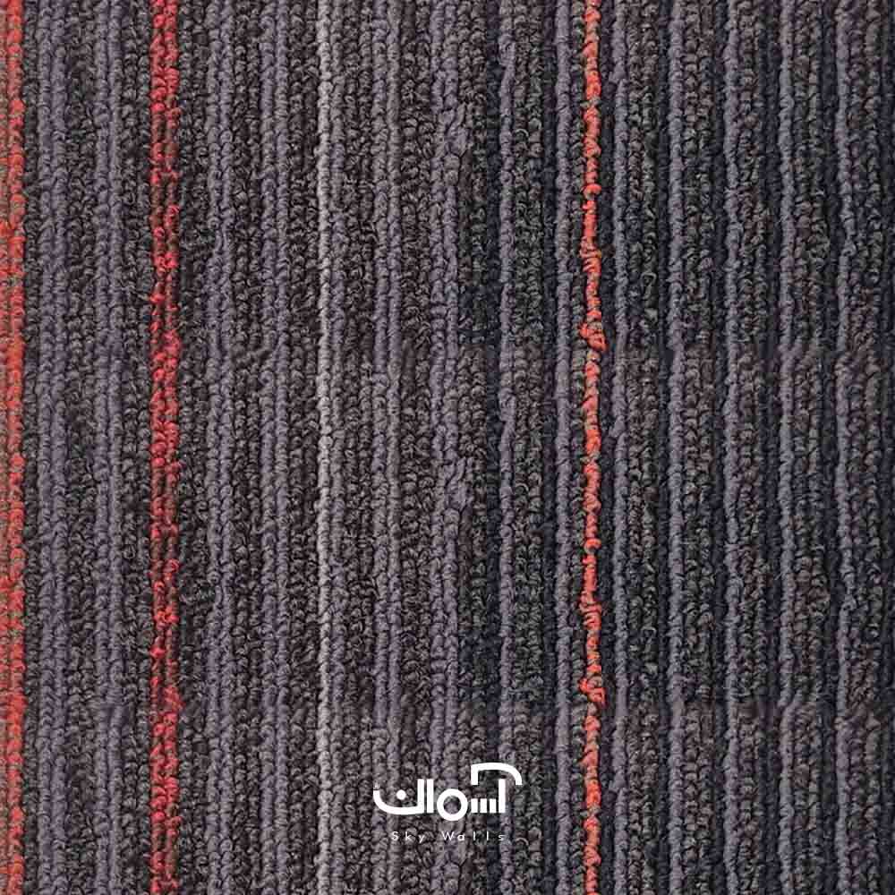 موکت تایلی قرمز مشکی اداری موکت تایل اداری VOGUE سری Vista Line کد Rotterdam 4101 - Image 1