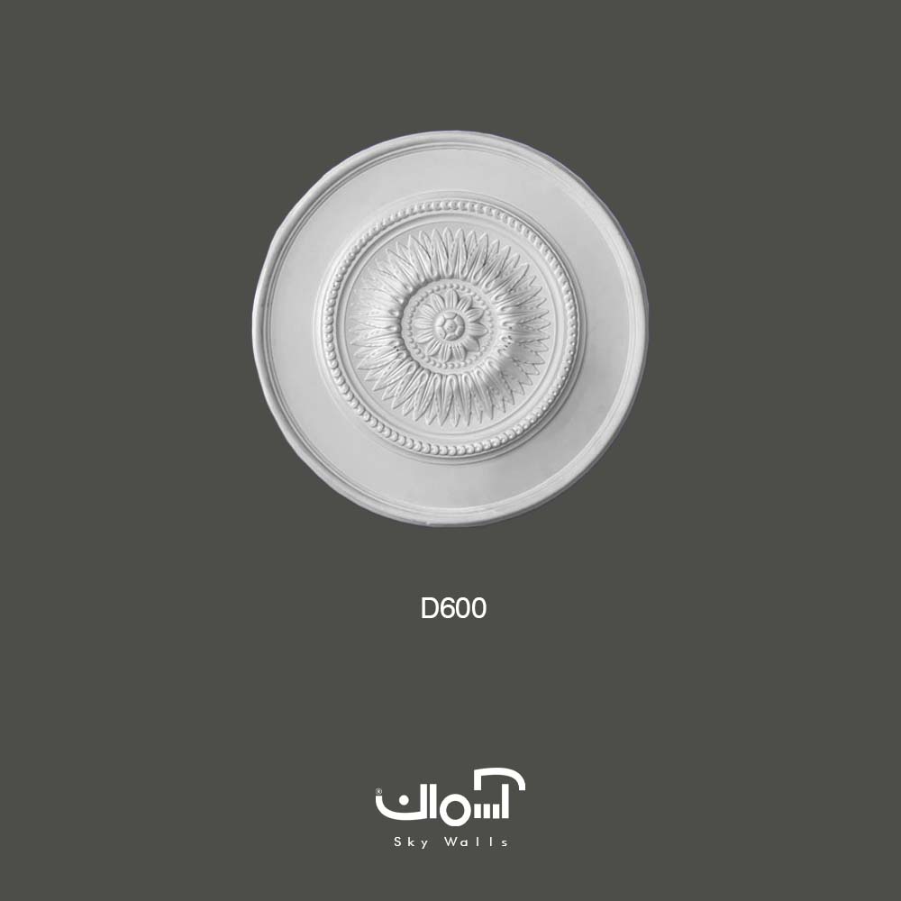 گل سقفی پلی یورتان قطر 60 سانت گل سقفی پلی یورتان قطر 60 سانت کلاسیک 8718 - Image 1