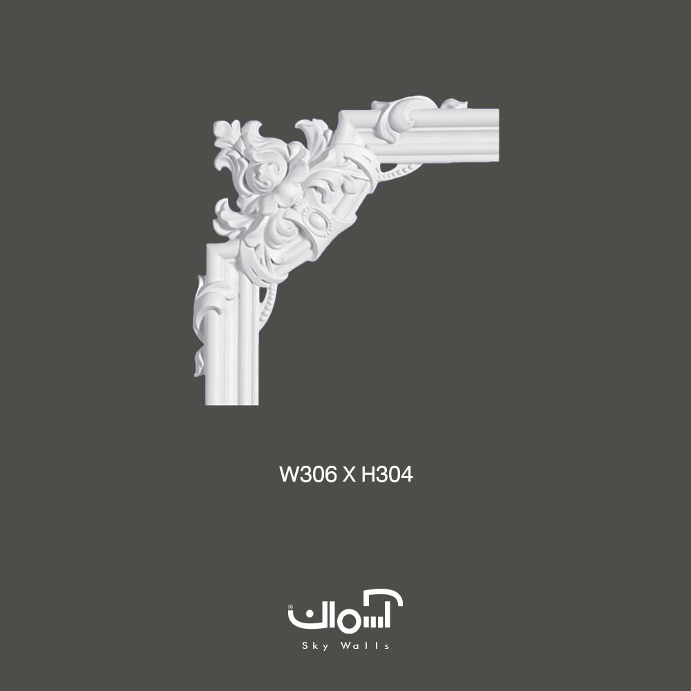 گل گوشه کلاسیک جدید پرکار وارداتی پلی یورتان 5.6 سانتی گل گوشه پلی یورتان برای قاب بندی 5.6 سانتی چینی - Image 1