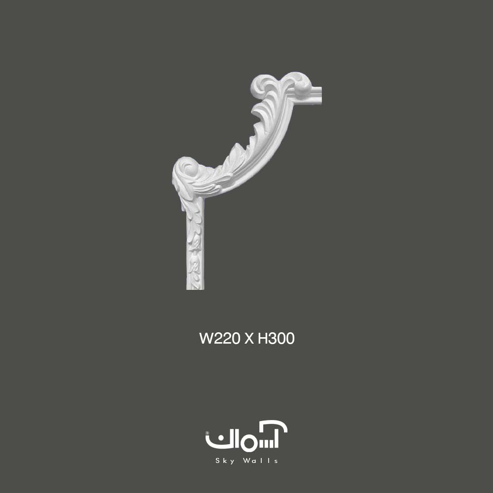 گل گوشه برای قاب بندی 2.2 سانتی نامتقارن گل گوشه پلی یورتان برای قاب بندی 2.2 سانتی - Image 1