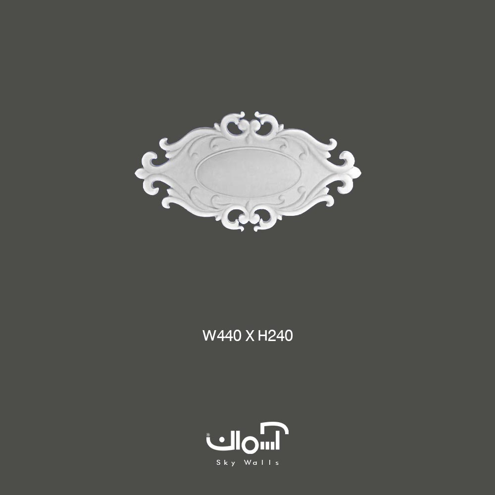 گل تاج پلی یورتان 45 سانتی گل پلی یورتان وسط قاب نئوکلاسیک 85215 - Image 1