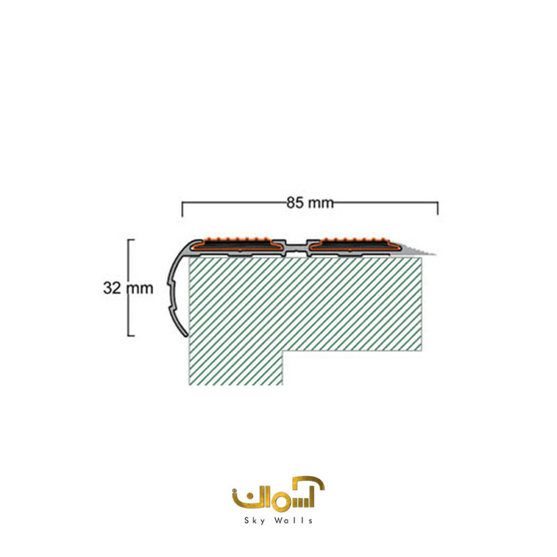 ترمز پله آلومینیومی 8 سانتی دو ردیفه - Image 2