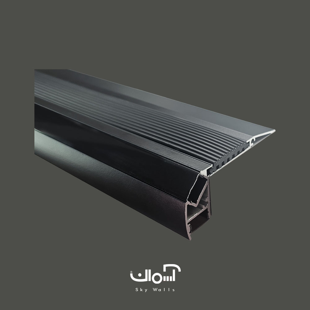 ترمز پله LED دار دو کاناله آلومینیومی ترمز پله LED دار دو ردیفه 8.5 سانتی - Image 1