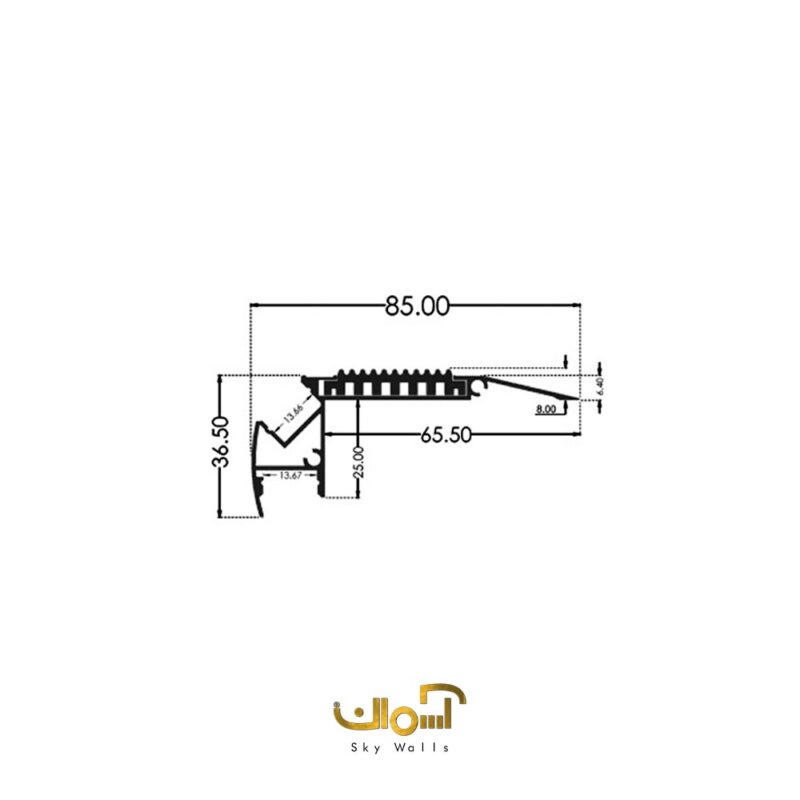 ترمز پله LED دار دو ردیفه 8.5 سانتی - Image 2