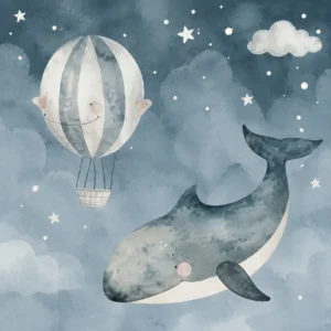 whale balloon kids wall