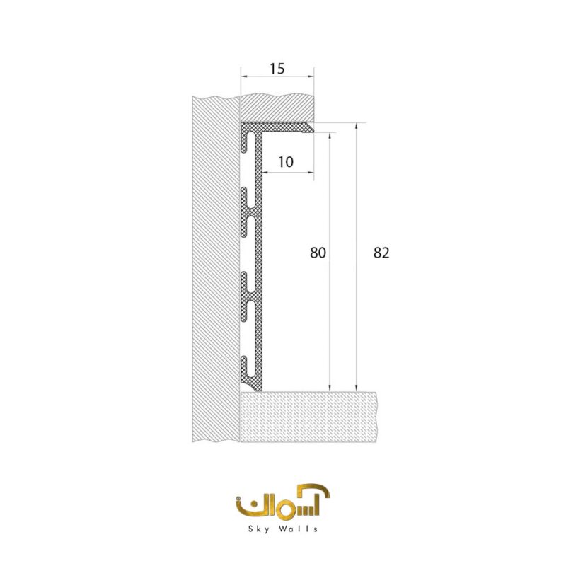 قرنیز آلومینیومی توکار 8 سانتی سایه دار Shadow Gap - تصویر 3