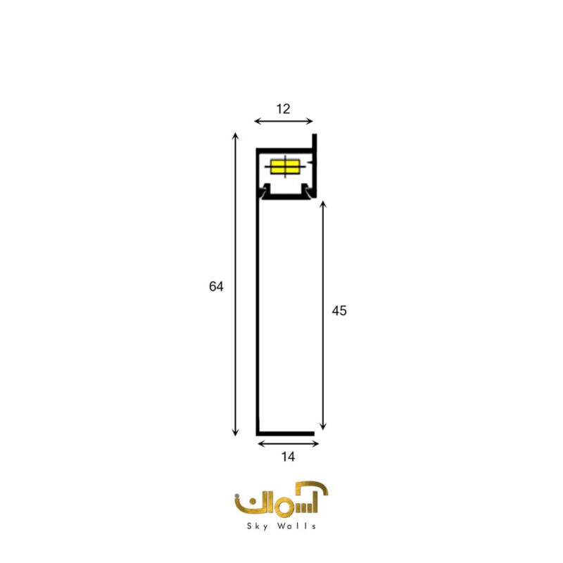 قرنیز توکار آلومینیومی نوری 4.5 سانتی با لبه درزگیر - تصویر 2